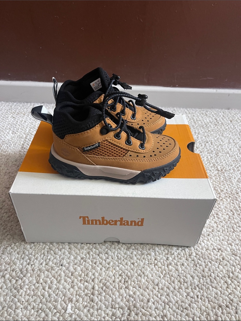 Timberland Kids Tan and Black Trail Sneakers
